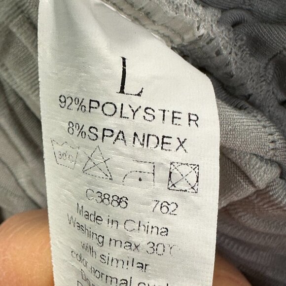 Compression Pants Womens Large Gray Textured Running Jogging Stretch Yoga Workou - Picture 8 of 8